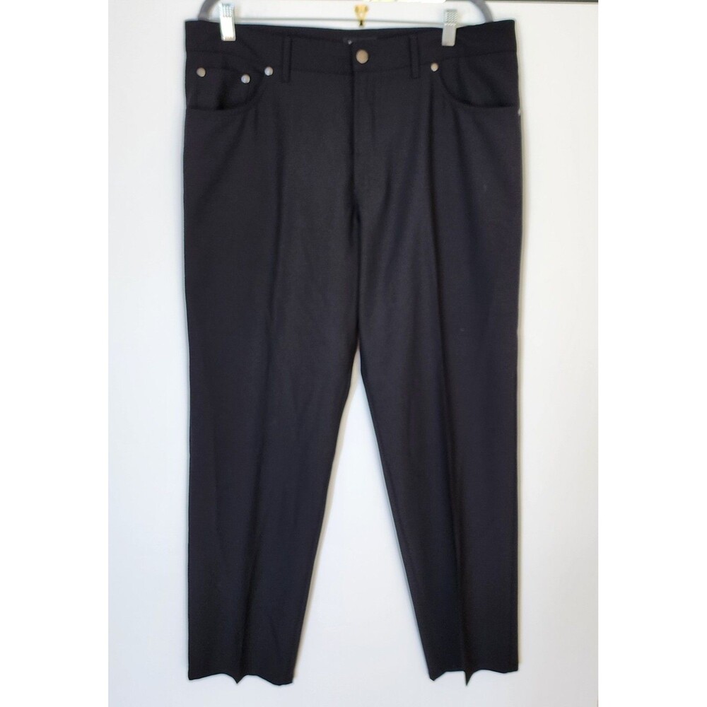 St. Croix Men’s Dress Pants Black Size 38 Made in Italy Wool Blend Microfiber...